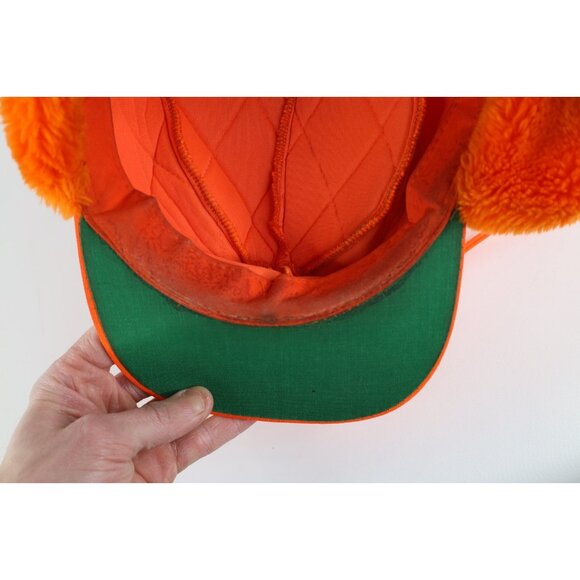 Vtg 70s 80s Streetwear Distressed Quilted Ear Flap Trappers Hunter Hat Medium - Picture 11 of 12